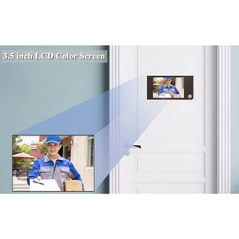 Home Smart Video Timbre Cámara de Seguridad Monitoreo de la Cámara de Seguridad Cat Eye, LCD Digital de 3.5 Pugadas Visor de Mirilla de 120 Grados Monitoreo Visual de Fotos Electrónico