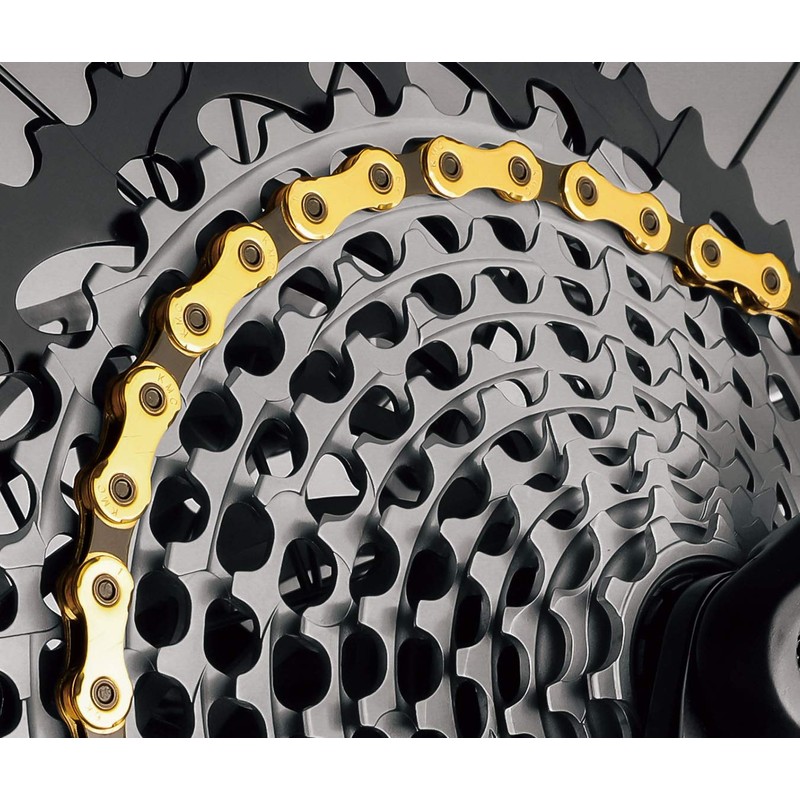 KMC X12 12 Speed Chain, Ti-N Gold/Black, 126 Link