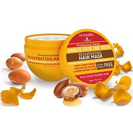 Rejuvenating Hair Mask and Deep Conditioner For Color Treated Hair with Argan Oil and Macadamia Oil By Arvazallia - Sulfate Free  Paraben Free        