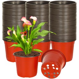 JNYONG 6 Inch 240 Pack Plastic Nursery Pots with Drainage Holes,Plastic Seed Starting Pots, Reusable Seedling Flower Plant Container for Succulents, Seedlings, Cuttings, Transplanting