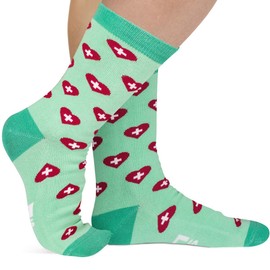 Lavley Calcetines con temática médica para enfermeras, médicos, trabajadores de hospitales y estudiantes, Vida útil del fregadero, Talla única