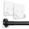 Clear Shower Curtain Rod Holder, Adhesive Shower Rod Holder for