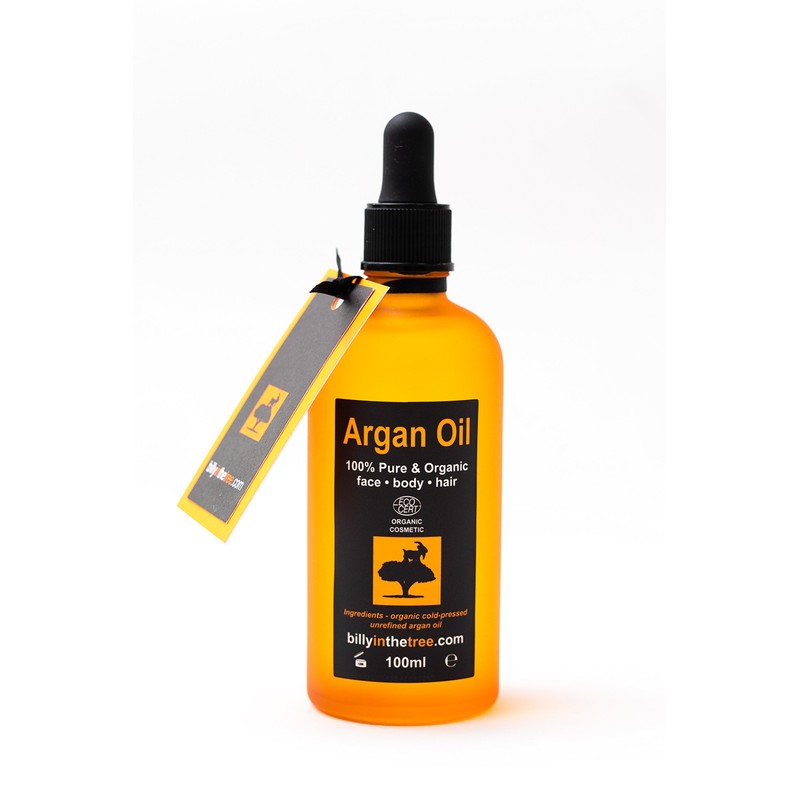 Pure Argan Oil 100ml. 100% Pure and EcoCert Certified Organic.