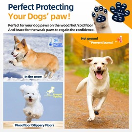 Aqumax Dog Anti Slip Paw Grips Traction Pads,Dog Feet Stickers for Slippery Floors,Paw Protection in Summer Hot Pavement,Essentials for Senior Dogs,12 Sets (48 pcs) XXL Multicolor