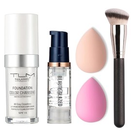 Bestland Set Maquillaje Piezas Tlm Base Que Cambia Color Acabado Mate Cobertura Total Control Grasa Transpirable Invisible Corrector Incluye Prebase