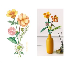 MEIEST Mini Building Blocks Flower Bouquet Plant Model Set, Artificial Flowers Botanical Collection Construction Building Bricks Toy for Kids Adult,Eternal Flowers Home Decor (Energy)