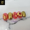 Gold Rose Handmade Nail Tips - Short Almond / 골드로즈