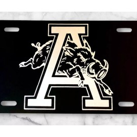 Unbranded Arkansas Razorbacks. Laser Engraved License Plate Black Metal Tag!!
