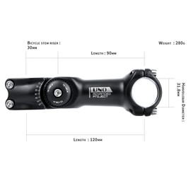BESNIN Bike Stem 0-60 Degree 31.8 * 120mm, Adjustable MTB Stem Mountain Bike Handlebar Stem for Bicycle, Road Bike, MTB, BMX, Cycling（31.8 * 120mm）