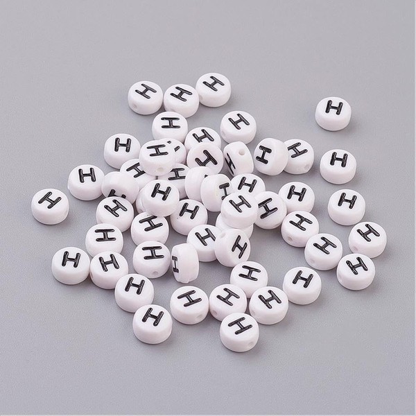 Handicraft Emporium Flat Round Alphabet Acrylic Beads | 20g |
