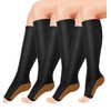 Copper Compression Socks 3 Pairs - Open-Toe Toeless Compression Socks