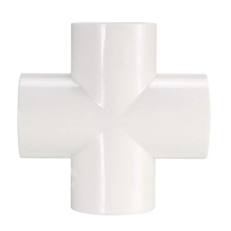 sourcing map PVC Pipe Fitting 4 Way Cross Schedule 40