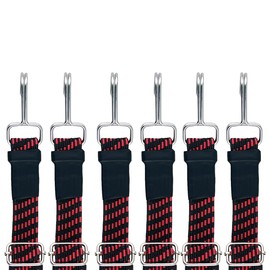 20 INCH Adjustable Flat Bungee Cords. High Strength Bungee Straps with Heavy Duty Weather Resistant Metal Hooks. Shrink Tube for Additional Strength. Auto, Boat, House, & More (Small)