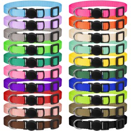20 Pack Puppy Collars,Puppy Collars for Small Puppies Litter Safety Buckle Soft Nylon Whelping Collars Newborn Puppy Collars for Litter Puppies Collars(M)