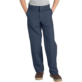 Dickies Boys' Big Flex Waist Flat Front Pants, Dark Navy, 16