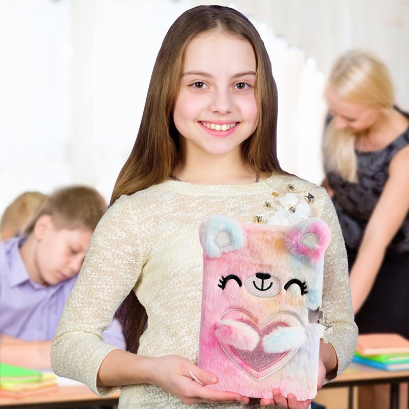 DERJDISF Plush Diary - Secret Diary with Lock for Adolescents