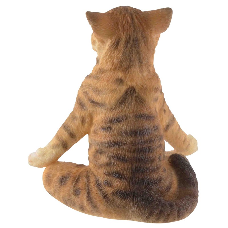 Yoga Cat in Lotus Seat, Made of Artificial Stone, Coloured