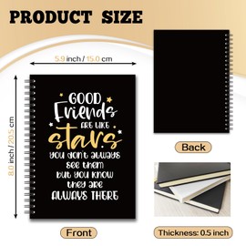 YAZMEEN Friendship Blank Spiral Notebook（160 Pages） Good Friends are Like Stars Hardcover Sketchbook Best Friend Notebook Gift Funny Birthday Journal Gift for Women Men Friend Coworker Bestie Sister