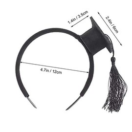 Hosfairy 1Pcs Graduation Cap Headband with 1Pcs Graduation Cap Hair Clip for for Graduation Birthday Party Supply Decoration (Black)