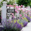 Whitehall™ NIGHTBRIGHT IRONWORK Black and White Post Address Sign, with