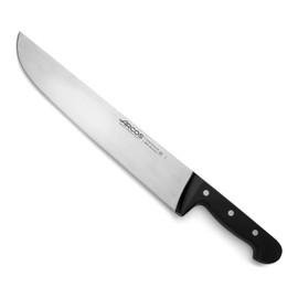 ARCOS Butcher Knife 12 Inch Nitrum Stainless Steel and 300 mm blade. 394 gr. Professional Cleaver Knife. Ergonomic Polyoxymethylene POM Handle. Series Universal. Color Black