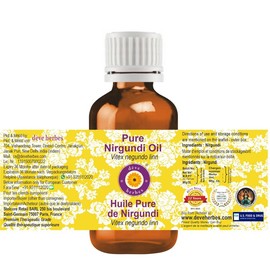 Deve Herbes Pure Nirgundi Oil (Vitex negundo Linn) Non-Sticky | Non-Greasy | for Hair, Skin, Massage & DIY Use 15ml