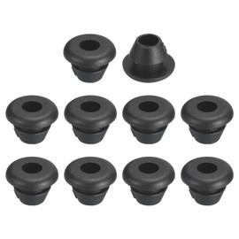 QUARKZMAN Pack of 48 Rubber Cable Grommets, 4 mm ID 6 mm Drill Hole Rubber Grommets Hollow Hole Plugs Rubber Seal Round for Protection of Wires and Cables, for Desks, Black