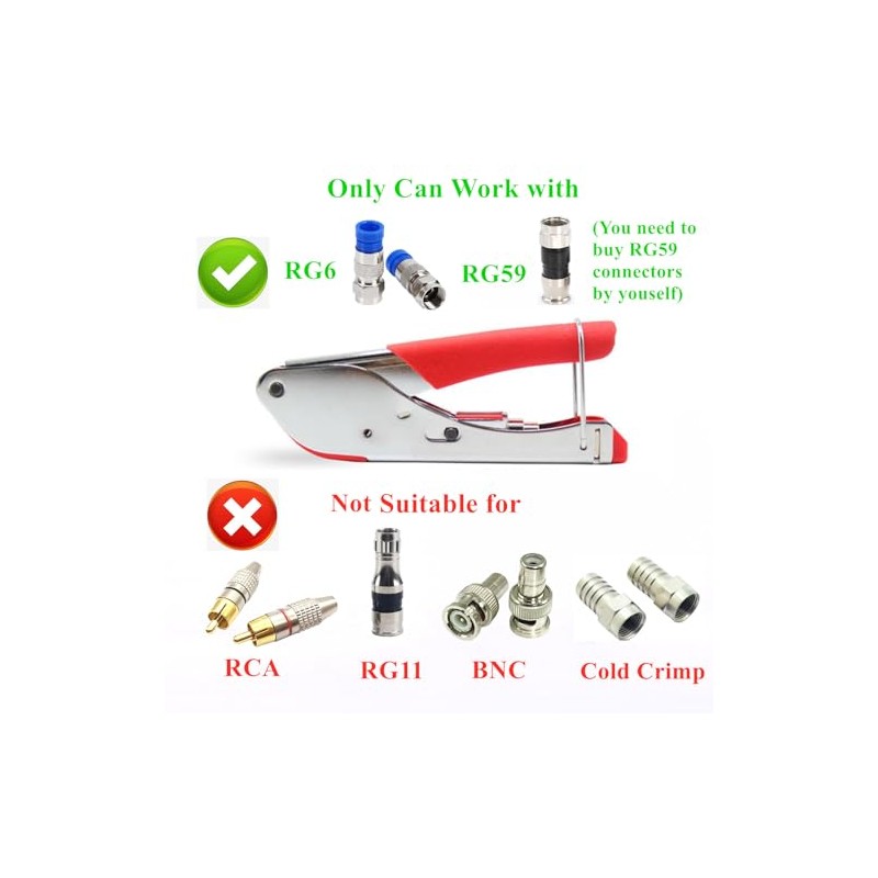 Gaobige Coax Cable Crimper Tool Kit, rg6 rg59 Coaxial Compression