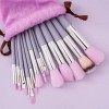 Set Brochas De Maquillaje 13 Pzs Profesional+bolsa Brocha Color Púrpura