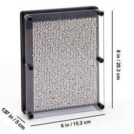 Hsxfl Classic 3D Metal Pin Art Toy - 8in x 6in 3D Large Size Pin Art Board for Kids or Adults (Silver)