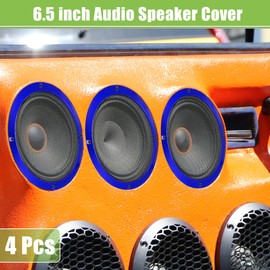 A ABSOPRO 6.5 Inch Car Speaker Grille Cover with Screws Blue Pack of 4