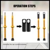 Hihaha 2pcs Aluminum Alloy 80mm Bike Tubeless Valve Stems Gold