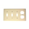 Leviton 4-Gang 3-Toggle 1-Duplex Device Combination Wallplate, Standard Size, P38-T,