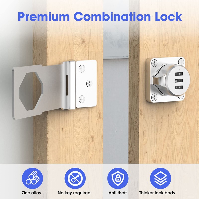 Mechanical Password Rotary Hasp Locks, Cabinet Combination Lock, Door Security