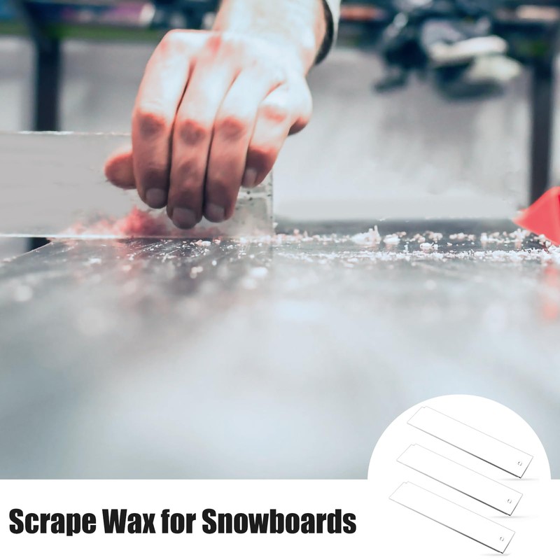 PEUTIER 3pcs Snowboard Wax Plastic Scraper, 9 x 2.2 Inches