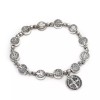 Saint St Benedict Medal Silver Rosary Bracelet Pulsera De Plateado