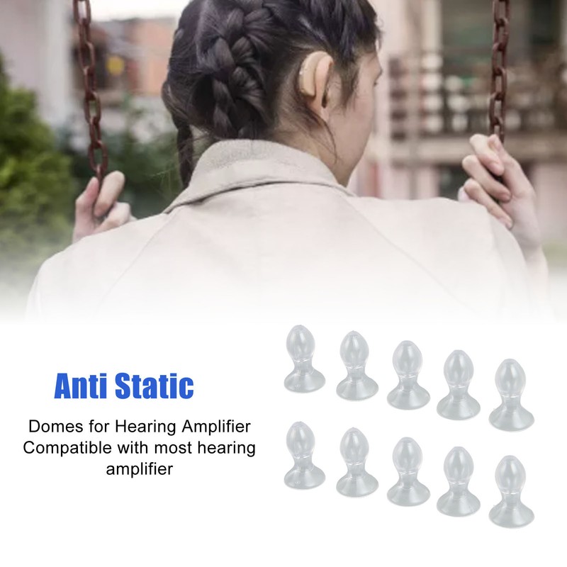 10pcs Hearing Amplifier Dome Silicone Ear Tip Earplug Replacement Accessory