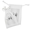 Ambesonne Eyelash Fabric Pouch Set of 2, Monochrome Drawing of