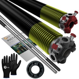 Garage Door Torsion Springs 207x1.75x31 Replacement - 1" Nylon Bushing, Winding Bars, and Gloves | Precision E-Coating 5-Year Warranty Min. 30,000 Cycles | Left and Right Side of Garage Door (Pair)