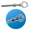 M8 x 80mm Lifting Long Eye Bolt Longshank with Full