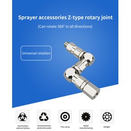 1/4 Z-Type Rotary Joint Paint Sprayer Pump Accessory 1/4"(M) x 1/4"(F) Z-Swivel 6500PSI 202577 Stainless Steel 360 ° Universal Rotation Connector