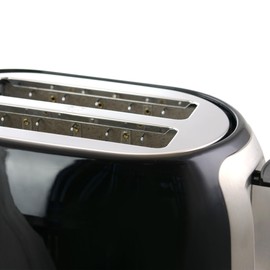 Better Chef 2-Slice Toaster | Wide-Slot | Cool Touch | Reheat & Defrost | Brushed Stainless Trim (Black)