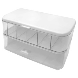 GLSJA 2-Layer daily contact lens organizer with Cosmetic Organizer for All Brands Daily Lens, for Makeup, Cosmetics, Beauty Supplies,Ideal for Vanity, Bathroom,Cabinet,Pantry Organization