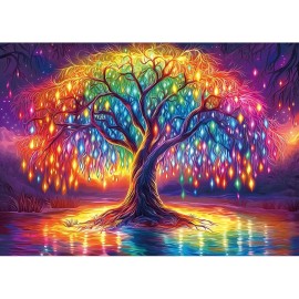 Blueforest 1000 Piece Puzzles 27.5" X 19.7", Colour-1000 Piece-neon Life Tree