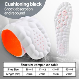 Steppers Insoles, Steppers Comfort Boosting Massage Insoles, 4d Memory Foam Thermal Insole, Comfy Replacement Insole with Arch Support for Men and Women(Medium EU-41-42)