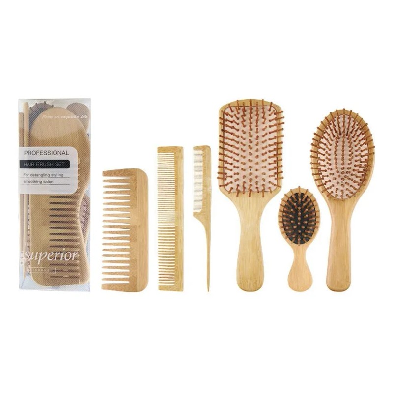 Cepillos Juego 6pcs De Bamb De Peine Para El Antiesttico