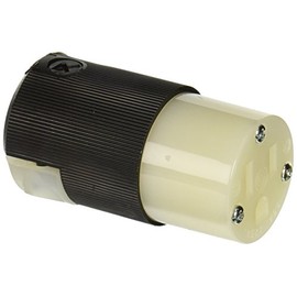 Hubbell HBL5269C Connector, 15 amp, 125V, 5-15R, Black/White