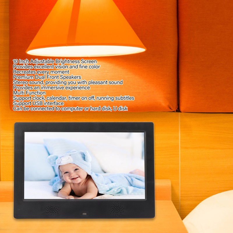 10 Inch Digital Photo Frame HD Remote Control Video Music