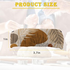 Sourdough Starter Jar Cloth Covers, Boho Geometric Tropical Leaves Gifts for Women Baker 5 Pack Kit Stretchy Cloth Lids Fits Jar Mouth Ranging 3"- 4" Inches