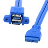 JSER Stackable USB 3.0 Female Panel Type to Motherboard 19Pin